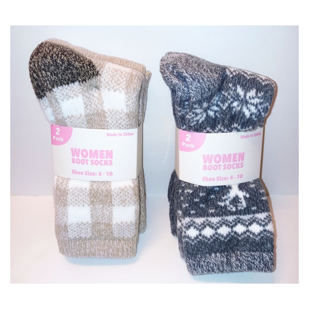 2- 2 Pack Women Boot‎ Socks